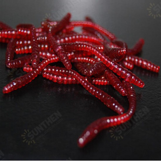 1pc Soft EarthWorm Fishing Lures Silicone Red Worms Bait Plastic