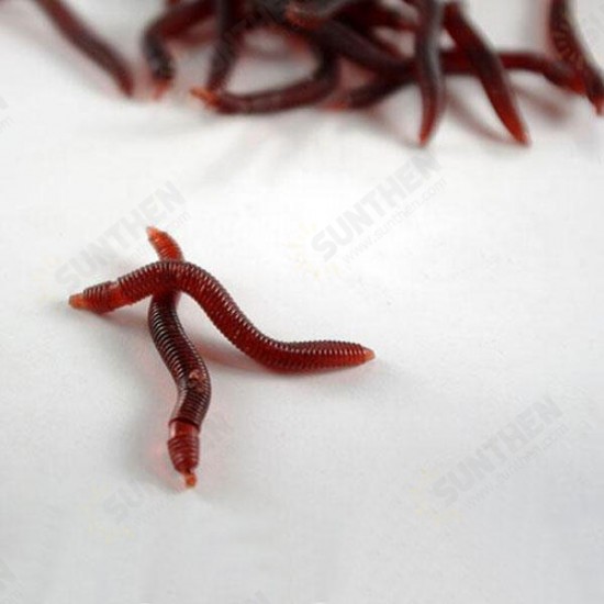 1pc Soft EarthWorm Fishing Lures Silicone Red Worms Bait Plastic