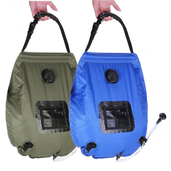 20L Foldable Portable Water Shower Bathing Bag Solar Energy Heated PVC Outdoor Travel Camping