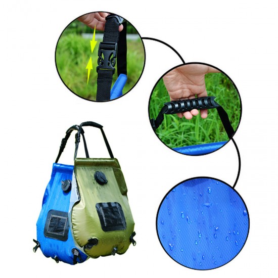 20L Foldable Portable Water Shower Bathing Bag Solar Energy Heated PVC Outdoor Travel Camping