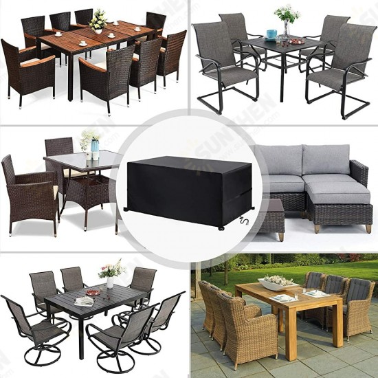 280x180x90cm Garden Furniture Covers Waterproof Anti-UV 600D Oxford Fabric Rectangular Windproof Protector