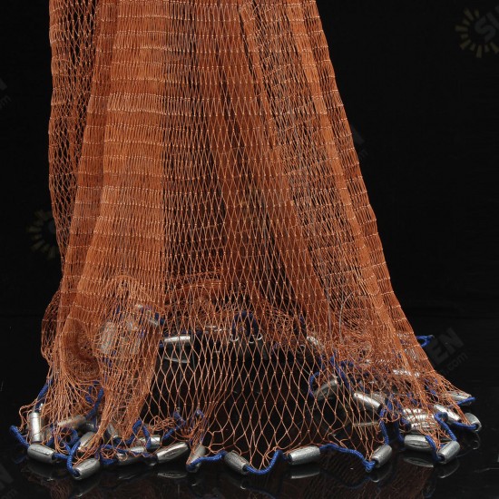 3-4.8m Netting Twine+Steel Hand Throw Cast Net American Style Brown Bait Fishing Network w/Sinker 3-4.8m Netting Twine+Steel Hand Throw Cast Net American Style Brown Bait Fishing Network w/Sinker