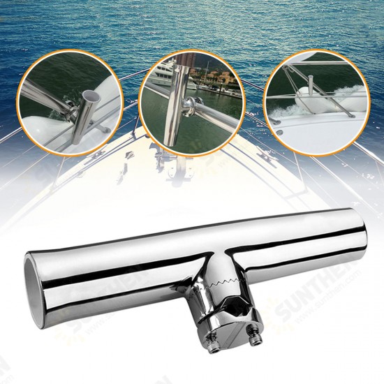 316 Stainless Steel 7/8''-1'' Tube Fishing Rod Holder Boat Tackle Clamp On Rail Mount 316 Stainless Steel 7/8''-1'' Tube Fishing Rod Holder Boat Tackle Clamp On Rail Mount