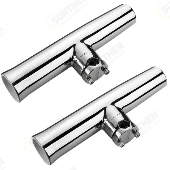 316 Stainless Steel 7/8''-1'' Tube Fishing Rod Holder Boat Tackle Clamp On Rail Mount 316 Stainless Steel 7/8''-1'' Tube Fishing Rod Holder Boat Tackle Clamp On Rail Mount