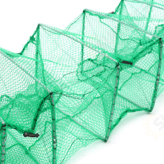 3.2m Long Tube Nylon Mesh Crab Crayfish Lobster Shrimp Prawn Eel Live Trap Net Bait Fishing Pot