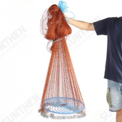 3.6/4.2M High Strengthen Nylon Small Mesh With Flying Disk Cast Hand Throw Fishing Net Catch Fishing Net
