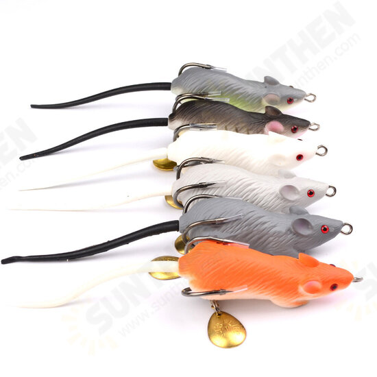 6 Pcs 3D Eyes Fishing Lures Soft Forg Mouse Bait Artificial Baits Fishing Tackle