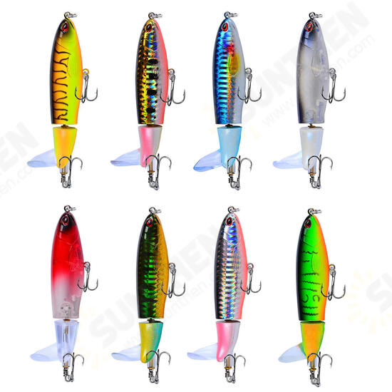 8 Pcs Fishing Lure Artificial Bait Hard ail Rotating Fishing Bait