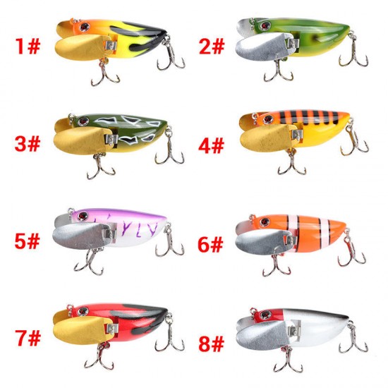 6cm/12.6g 8Colors ABS Fishing Lure Treble Hook Topwater Fishing Bait