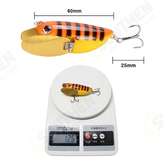 6cm/12.6g 8Colors ABS Fishing Lure Treble Hook Topwater Fishing Bait