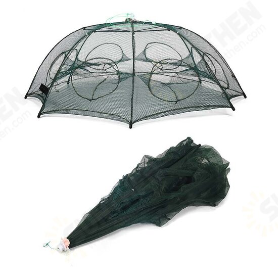 Automatic Fishing CageTrap 8-16 Hole Portable Folding Fishing Net Shrimp Cage Nylon Folding Fish Shrimp Mesh Trap Automatic Fishing CageTrap 8-16 Hole Portable Folding Fishing Net Shrimp Cage Nylon Folding Fish Shrimp Mesh Trap