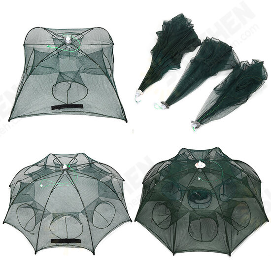 Automatic Fishing CageTrap 8-16 Hole Portable Folding Fishing Net Shrimp Cage Nylon Folding Fish Shrimp Mesh Trap Automatic Fishing CageTrap 8-16 Hole Portable Folding Fishing Net Shrimp Cage Nylon Folding Fish Shrimp Mesh Trap