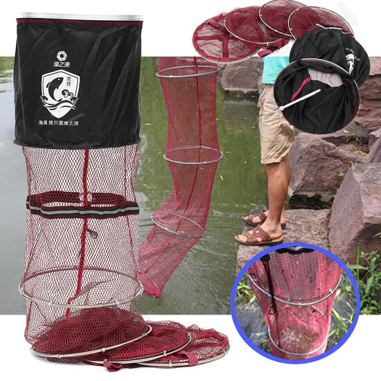 Collapsible Folding Carp Shrimp Fishing Net Cage Fish Tackle Care Creel 3March Collapsible Folding Carp Shrimp Fishing Net Cage Fish Tackle Care Creel 3March