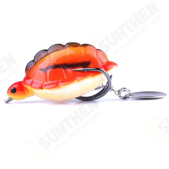 FO0165B 5Pcs/Set 5.5CM/13.4g Dual Hook Tortoise Fishing Lure Artificial Soft Bait With Spoon Sequins