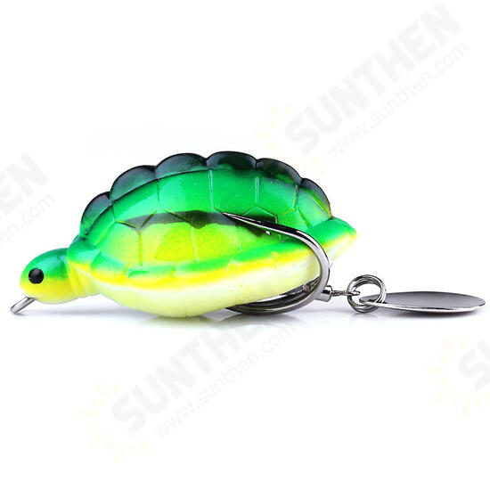 FO0165B 5Pcs/Set 5.5CM/13.4g Dual Hook Tortoise Fishing Lure Artificial Soft Bait With Spoon Sequins