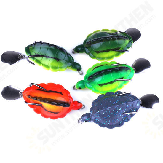 FO0165B 5Pcs/Set 5.5CM/13.4g Dual Hook Tortoise Fishing Lure Artificial Soft Bait With Spoon Sequins