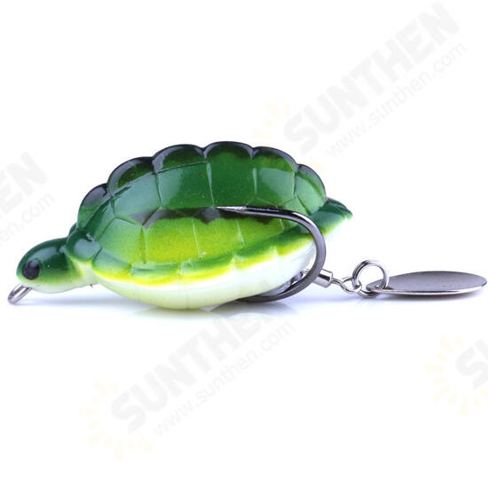 FO0165B 5Pcs/Set 5.5CM/13.4g Dual Hook Tortoise Fishing Lure Artificial Soft Bait With Spoon Sequins