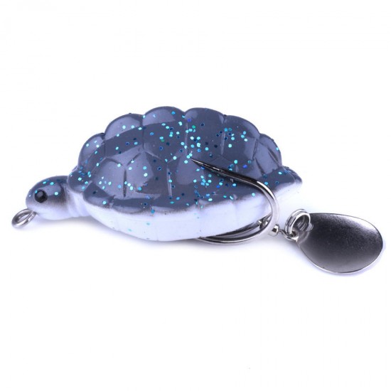 FO0165B 5Pcs/Set 5.5CM/13.4g Dual Hook Tortoise Fishing Lure Artificial Soft Bait With Spoon Sequins
