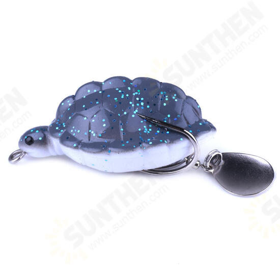 FO0165B 5Pcs/Set 5.5CM/13.4g Dual Hook Tortoise Fishing Lure Artificial Soft Bait With Spoon Sequins