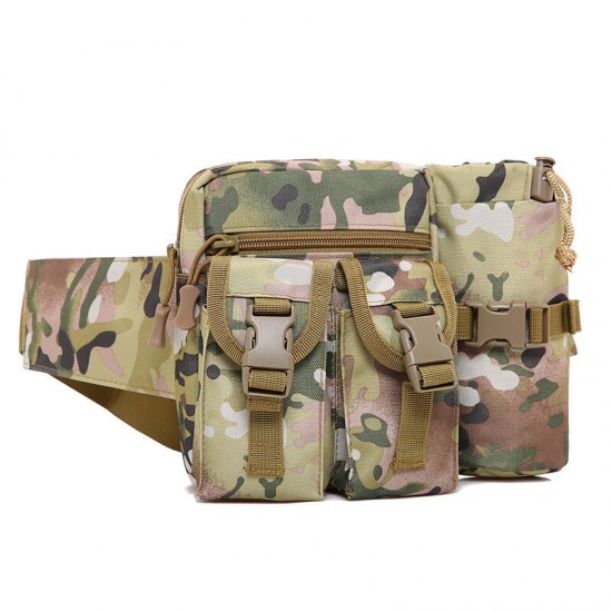 Fishing Multifunctional Waist Bag Tactical Men Waist Pack Nylon Hiking Water Bottle Phone Pouch Outdoor Sports Army Military Fishing Climbing Camping Belt Bag