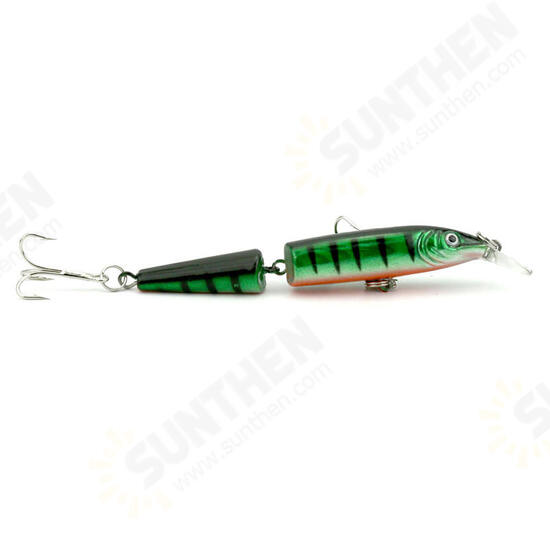 JM0025 5Pcs/Set 10cm 9.6g 2 Section Dual Hook Hard Bait Fishing Lure Artificial Wobblers Lures