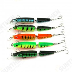 JM0025 5Pcs/Set 10cm 9.6g 2 Section Dual Hook Hard Bait Fishing Lure Artificial Wobblers Lures JM0025 5Pcs/Set 10cm 9.6g 2 Section Dual Hook Hard Bait Fishing Lure Artificial Wobblers Lures