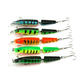 JM0025 5Pcs/Set 10cm 9.6g 2 Section Dual Hook Hard Bait Fishing Lure Artificial Wobblers Lures