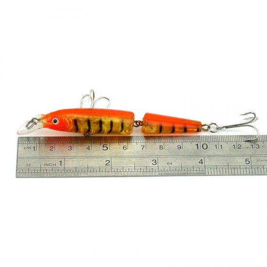 JM0025 5Pcs/Set 10cm 9.6g 2 Section Dual Hook Hard Bait Fishing Lure Artificial Wobblers Lures