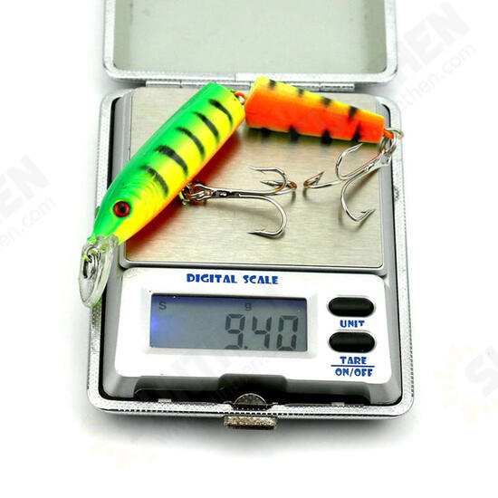 JM0025 5Pcs/Set 10cm 9.6g 2 Section Dual Hook Hard Bait Fishing Lure Artificial Wobblers Lures