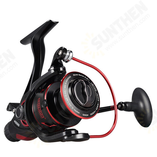 3000/4000/5000/6000 Spinning Fishing Reel 10+1 Bearings 8/12kg Front and Rear Drag System 5.1:1 Gear Ratio Fishing Coil