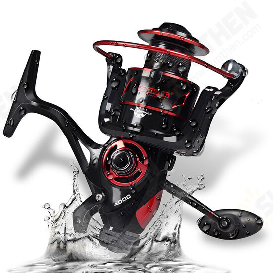 3000/4000/5000/6000 Spinning Fishing Reel 10+1 Bearings 8/12kg Front and Rear Drag System 5.1:1 Gear Ratio Fishing Coil