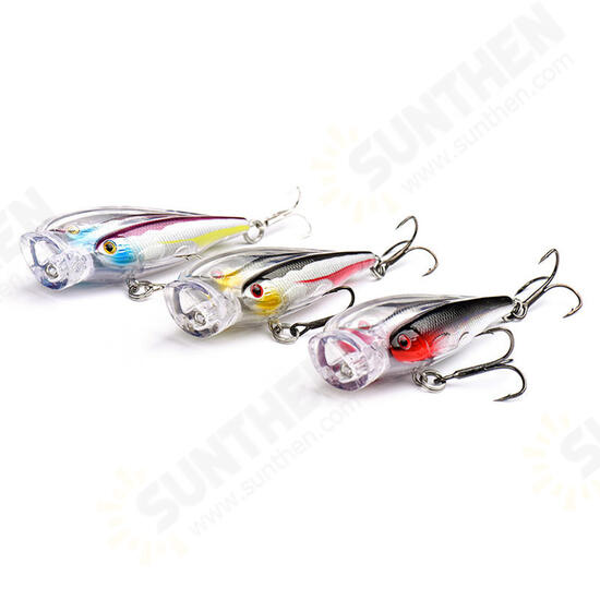 1PC 7.5CM 12G Popper Fishing Lure 3 Colors Hard Baits Fishing Lure Tackle