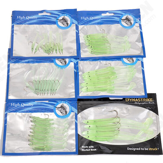 4 to10 Pcs Luminous Fishing Lure Bait Silica Gel Carbon Hooks Night Light Fishing Tackle 4 to10 Pcs Luminous Fishing Lure Bait Silica Gel Carbon Hooks Night Light Fishing Tackle