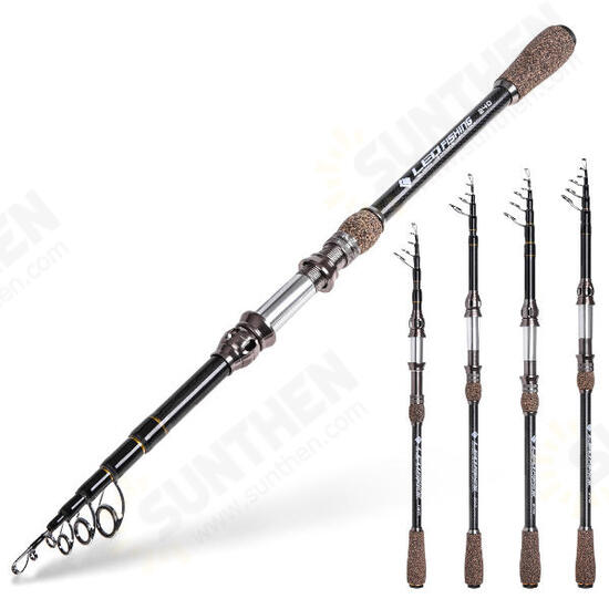 Carbon Fiber 1.8/2.1/2.4/2.7m Fishing Rod Handle Fishing Pole Travel Portable Telescopic Fishing