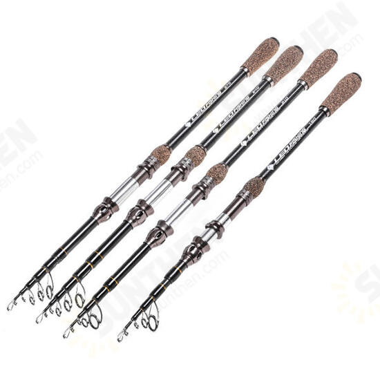 Carbon Fiber 1.8/2.1/2.4/2.7m Fishing Rod Handle Fishing Pole Travel Portable Telescopic Fishing