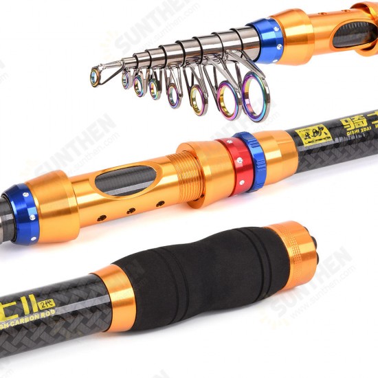 GT4000 1.8-3.6M Carbon Telescopic Fishing Rod Reel Combo Travel Spinning Fishing Pole Sets