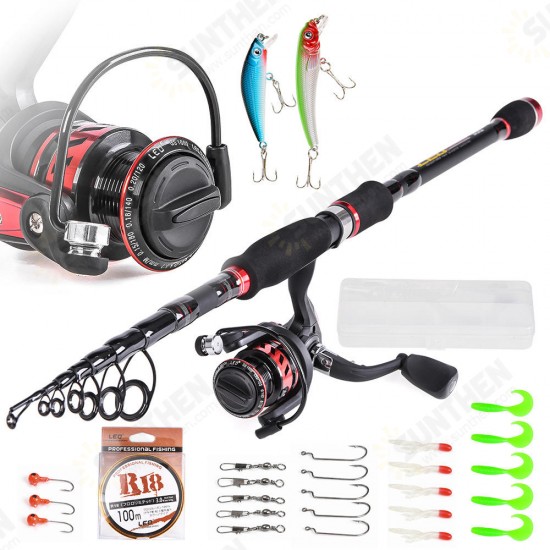 T27772-4 Fishing Tool Carbon Casting Telescopic Fishing Rod Fishing Lure Fishing Reel Combos 4 Pieces