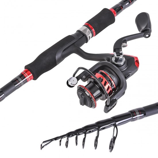 T27772-4 Fishing Tool Carbon Casting Telescopic Fishing Rod Fishing Lure Fishing Reel Combos 4 Pieces