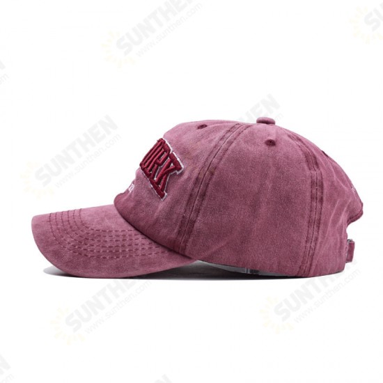 Men Women Washed Retro Embroidery Baseball Cap Outdoor Sunshade Adjustable Cycling Fishing Hats