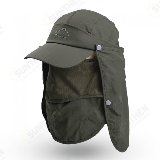 Fishing Hat Foldable Detachable Sun Protection Breathable Mosquito Veil Camping Fishing Hiking Duck Tongue Hat