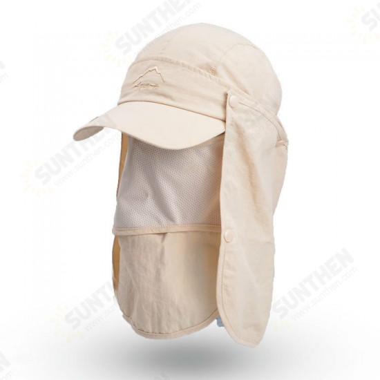 Fishing Hat Foldable Detachable Sun Protection Breathable Mosquito Veil Camping Fishing Hiking Duck Tongue Hat