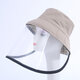 Outdoor Fishing Bucket Hat With Transparent Shield Anti-spittle Protective Hat Anti-Fog Dustproof Fisherman Hats