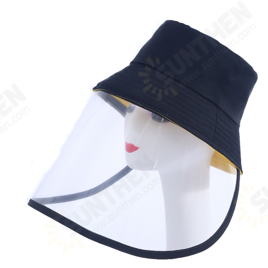 Outdoor Fishing Bucket Hat With Transparent Shield Anti-spittle Protective Hat Anti-Fog Dustproof Fisherman Hats