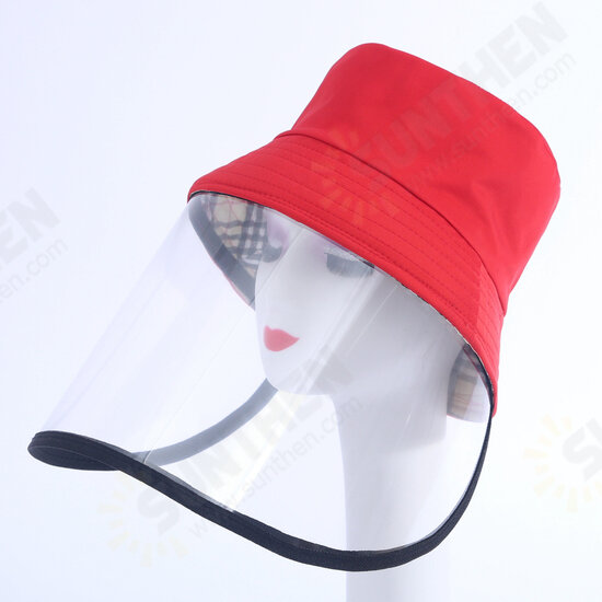 Outdoor Fishing Bucket Hat With Transparent Shield Anti-spittle Protective Hat Anti-Fog Dustproof Fisherman Hats