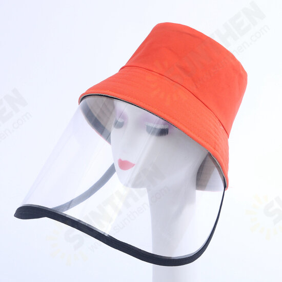 Outdoor Fishing Bucket Hat With Transparent Shield Anti-spittle Protective Hat Anti-Fog Dustproof Fisherman Hats