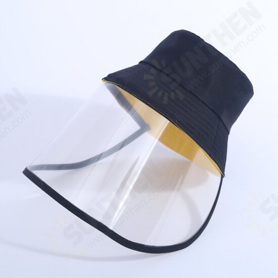 Outdoor Fishing Bucket Hat With Transparent Shield Anti-spittle Protective Hat Anti-Fog Dustproof Fisherman Hats