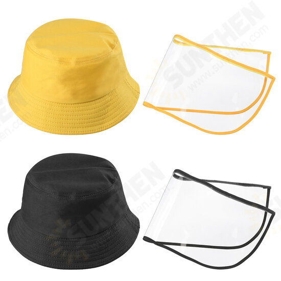 Outdoor Transparent Full Face Shied Hat Protective Bucket Hat Removable Anti-spittle Dustproof Face Mask Fishing Hat