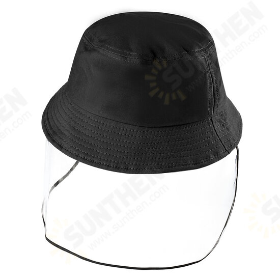 Outdoor Transparent Full Face Shied Hat Protective Bucket Hat Removable Anti-spittle Dustproof Face Mask Fishing Hat