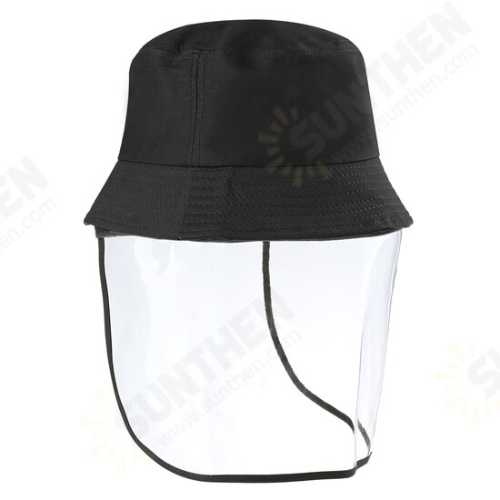 Outdoor Transparent Full Face Shied Hat Protective Bucket Hat Removable Anti-spittle Dustproof Face Mask Fishing Hat