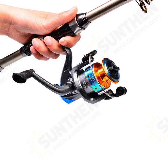 Telescopic Fishing Rod Set Spinning Reel Fishing Line Bait Lures Kit Carbon Fiber Sea Fishing Tackles